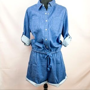 NWT Denim shorts length Romper by Wendy Williams